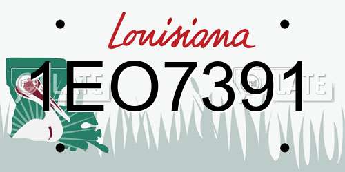 1EO7391 Louisiana License Plate