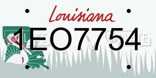 1EO7754 Louisiana License Plate