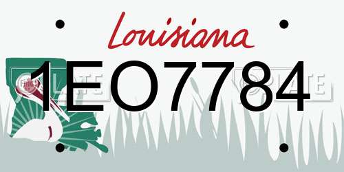 1EO7784 Louisiana License Plate