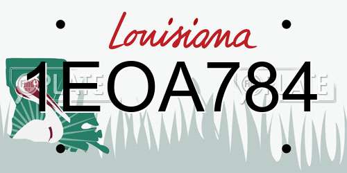 1EOA784 Louisiana License Plate