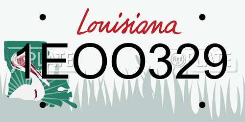 1EOO329 Louisiana License Plate