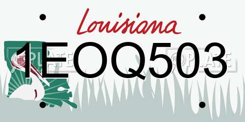 1EOQ503 Louisiana License Plate