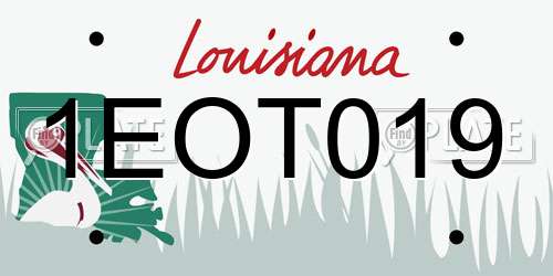 1EOT019 Louisiana License Plate