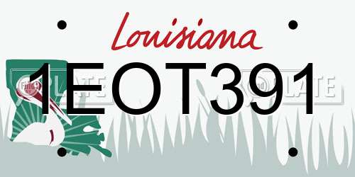 1EOT391 Louisiana License Plate