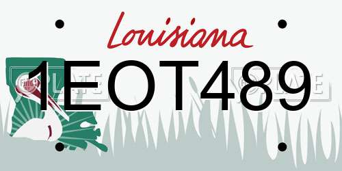 1EOT489 Louisiana License Plate