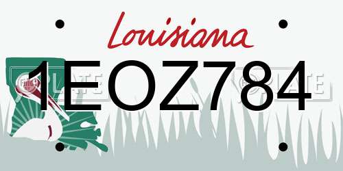 1EOZ784 Louisiana License Plate