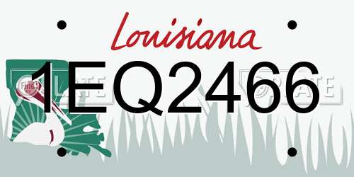1EQ2466 Louisiana License Plate