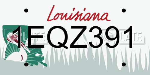 1EQZ391 Louisiana License Plate