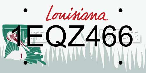 1EQZ466 Louisiana License Plate