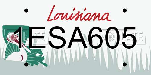 1ESA605 Louisiana License Plate