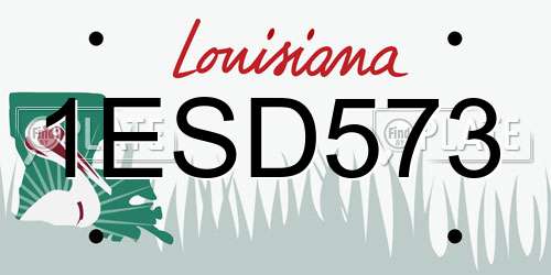 1ESD573 Louisiana License Plate