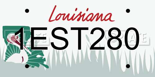 1EST280 Louisiana License Plate