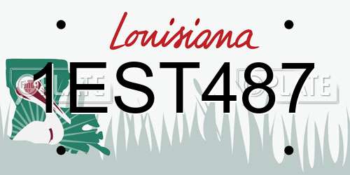 1EST487 Louisiana License Plate