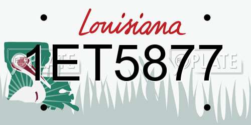 1ET5877 Louisiana License Plate