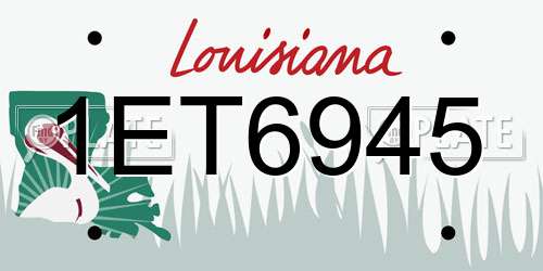 1ET6945 Louisiana License Plate
