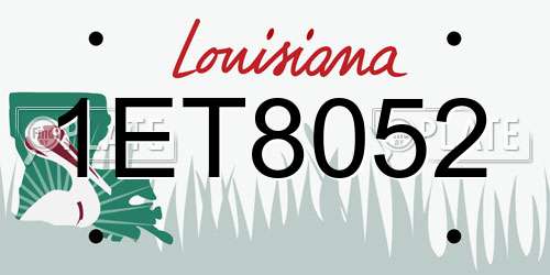 1ET8052 Louisiana License Plate