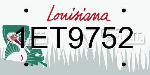 1ET9752 Louisiana License Plate