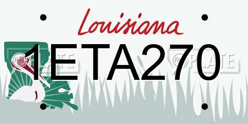 1ETA270 Louisiana License Plate