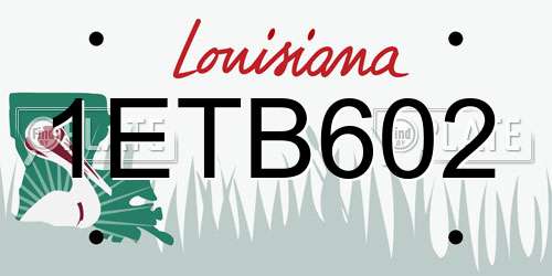 1ETB602 Louisiana License Plate