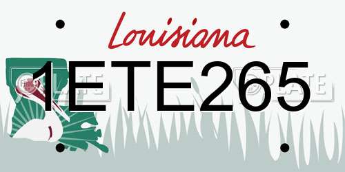 1ETE265 Louisiana License Plate
