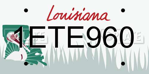 1ETE960 Louisiana License Plate