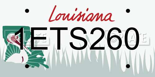 1ETS260 Louisiana License Plate