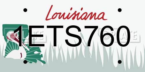 1ETS760 Louisiana License Plate