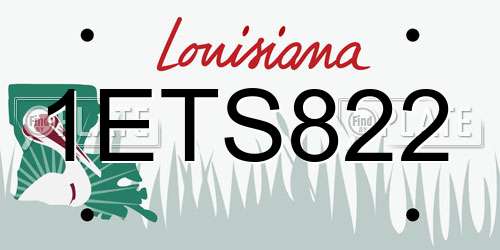 1ETS822 Louisiana License Plate