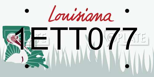 1ETT077 Louisiana License Plate
