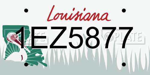 1EZ5877 Louisiana License Plate