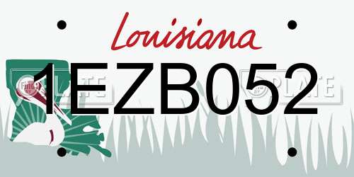 1EZB052 Louisiana License Plate