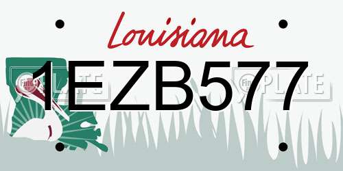 1EZB577 Louisiana License Plate