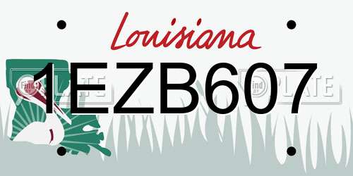 1EZB607 Louisiana License Plate
