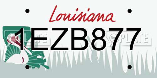 1EZB877 Louisiana License Plate