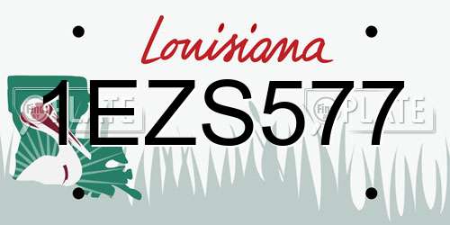 1EZS577 Louisiana License Plate