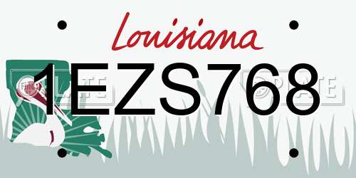 1EZS768 Louisiana License Plate