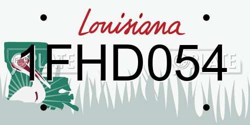 1FHD054 Louisiana License Plate