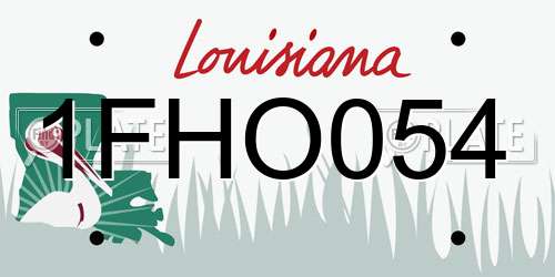 1FHO054 Louisiana License Plate