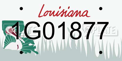 1G01877 Louisiana License Plate