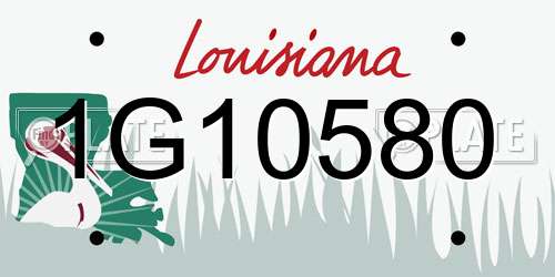 1G10580 Louisiana License Plate
