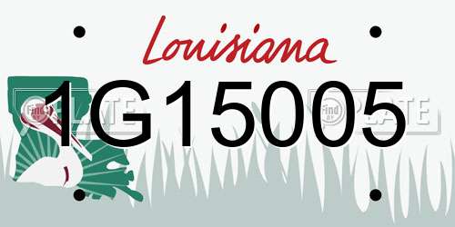 1G15005 Louisiana License Plate