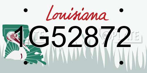 1G52872 Louisiana License Plate