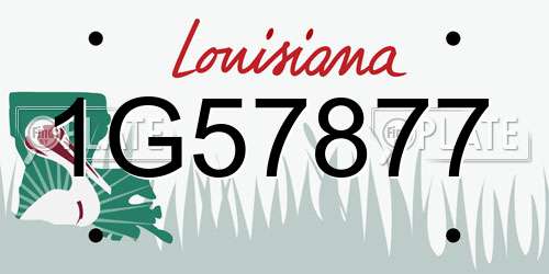 1G57877 Louisiana License Plate