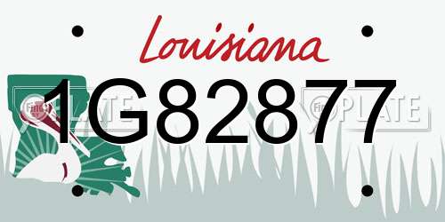 1G82877 Louisiana License Plate
