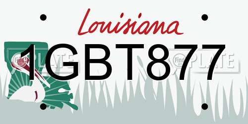 1GBT877 Louisiana License Plate