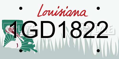 1GD1822 Louisiana License Plate