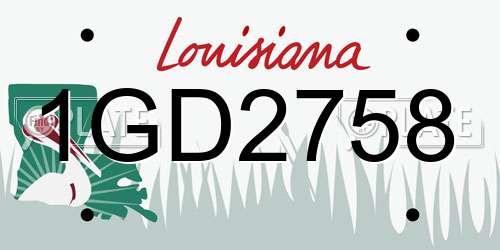 1GD2758 Louisiana License Plate