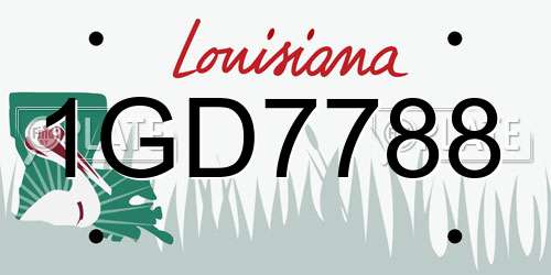 1GD7788 Louisiana License Plate