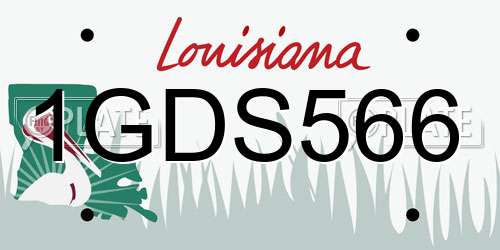 1GDS566 Louisiana License Plate