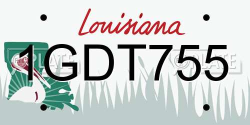 1GDT755 Louisiana License Plate